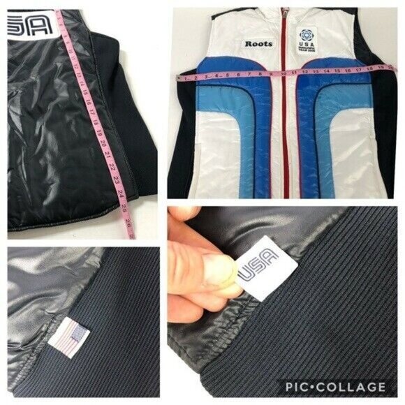 Roots 2006 USA Paralympic Puffer Vest Large Olympic Stretch Sides Women's - Picture 5 of 7